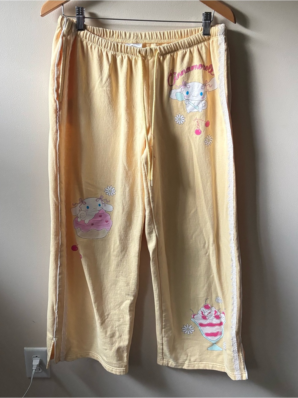 Sanrio Cinnamoroll Pastel Yellow Wide Leg Sweatpants